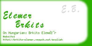 elemer brkits business card